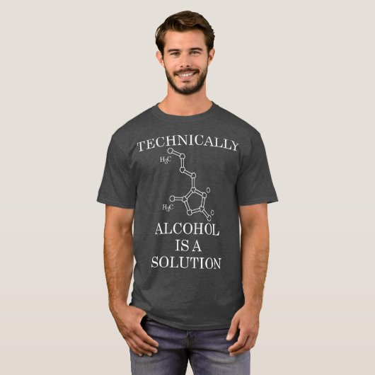 T-shirt Techniquement, L'Alcool Est Une Solution (Devant entier)