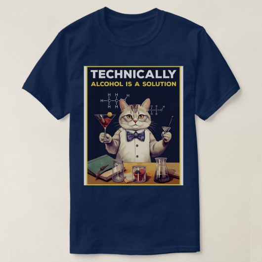 T-shirt Techniquement, L'Alcool Est Une Solution (Design devant)