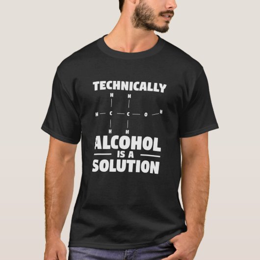 T-shirt Techniquement L'Alcool Est Une Solution Bière Scie (Devant)