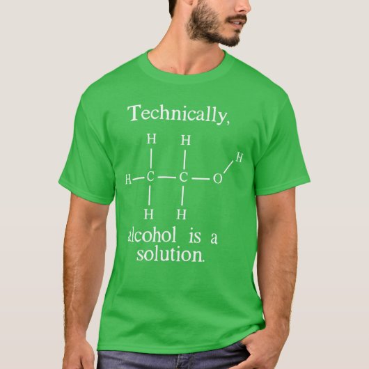 T-shirt Techniquement l'alcool est une solution drôle nerd (Devant)