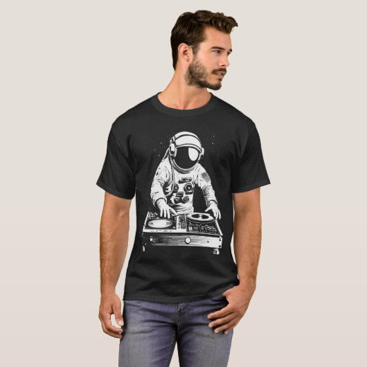 T-shirt Techno Astronaut DJ Disco Electronic EDM Music (Devant entier)