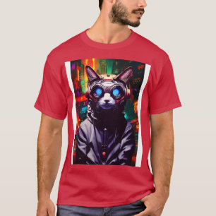 T-shirt Techno Cat Au Japon Neon City 20