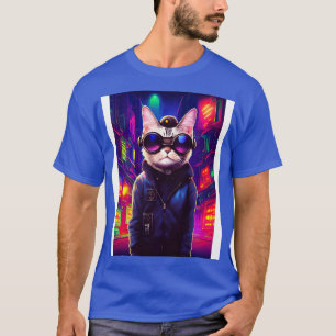 T-shirt Techno Chat Au Japon Neon City 19