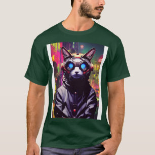 T-shirt Techno Chat Au Japon Neon City 5
