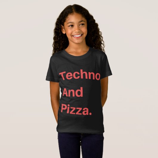 T-Shirt Techno Et Pizza (Devant entier)