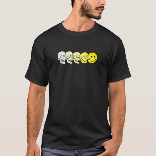 T-shirt Techno Evolution Acid House Smile Techno DJ Music (Devant)