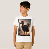T-shirt "Techno-Feathers : Le robot futuriste Emu" (Devant entier)