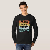 T-shirt Techno Music Peace Love Unity Respect Rave Party E (Devant entier)