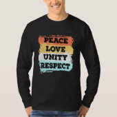 T-shirt Techno Music Peace Love Unity Respect Rave Party E (Devant)