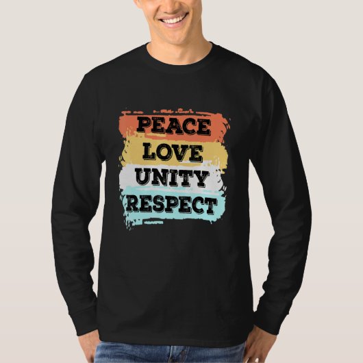 T-shirt Techno Music Peace Love Unity Respect Rave Party E (Devant)