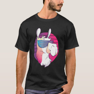T-shirt Techno Music Psychedelic Llama Pour Alpaca Raver P