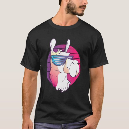 T-shirt Techno Music Psychedelic Llama Pour Alpaca Raver P (Devant)