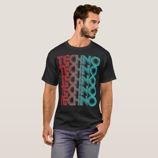 T-shirt Techno Vaporwave Techno House Music EDM Lover (Devant entier)