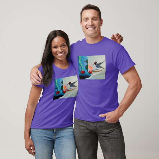 T-shirt Technobird - Hummingbird and techno juxtaposition (Unisexe)