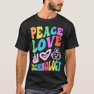 T-shirt TECHNOLOGIE D'AMOUR DE PAIX vintage Retro Informat