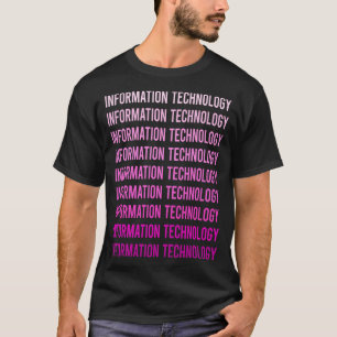 T-shirt Technologie de l'information en texte rose