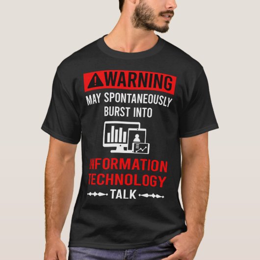 T-shirt Technologie d'information d'avertissement rouge (Devant)