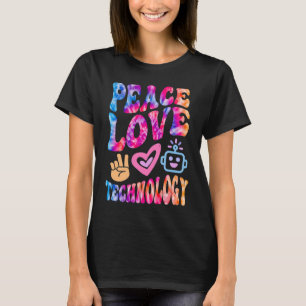 T-shirt TECHNOLOGIE REtro PEACE LOVE 60's Computer Robotic