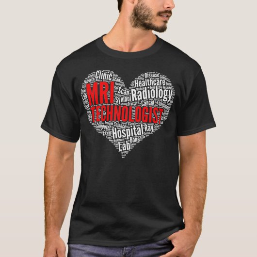T-shirt Technologue IRM Forme cardiaque Mot Cloud Design R (Devant)