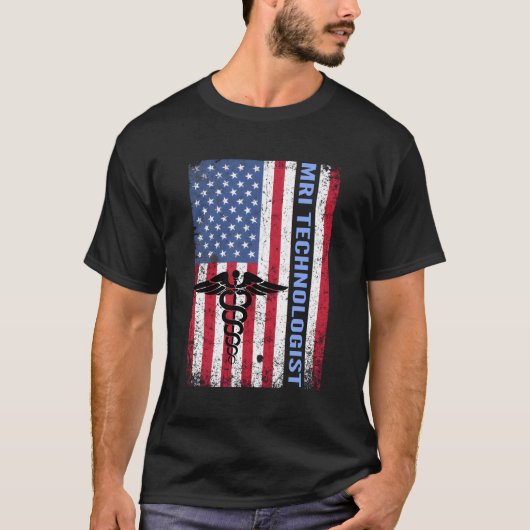 T-shirt Technologue Mri Xray Tech Us Flag Lab (Devant)