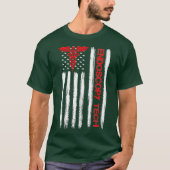 T-shirt Technologue technique en endoscopie du drapeau amé (Devant)