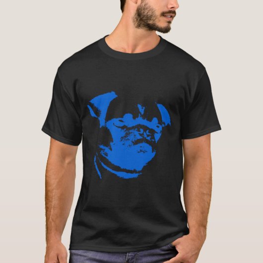 T-shirt Teckel bleu fond jaune (Devant)