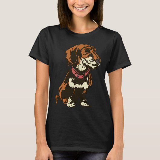 T-shirt Teckel Dachshund Motif (Devant)