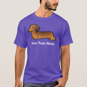 T-shirt Teckel de bande dessinée (à cheveux longs)