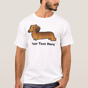 T-shirt Teckel de bande dessinée (à cheveux longs)