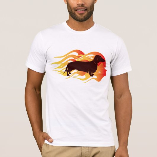 T-shirt Teckel de hot-dog (Devant)