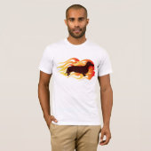 T-shirt Teckel de hot-dog (Devant entier)
