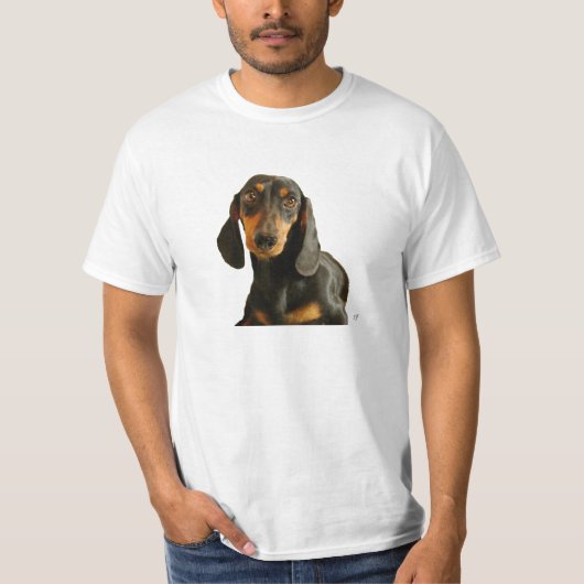 T-shirt Teckel mignon (aux cheveux courts Brown de (Devant)