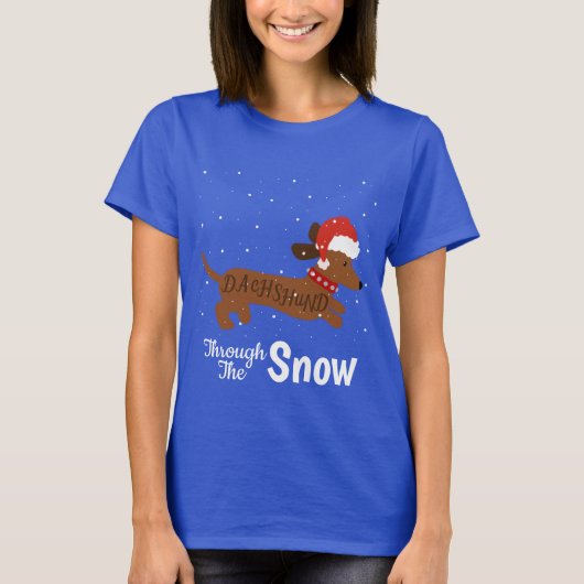 T-shirt Teckel par la chemise de neige (Devant)