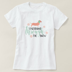 T-shirt Teckel par Noël de neige