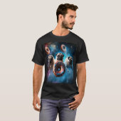 T-shirt Teckels Dans L'Espace Avec Donuts Mignons Garçons (Devant entier)
