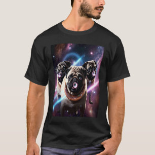 T-shirt Teckels Dans L'Espace Avec Donuts Mignons Garçons