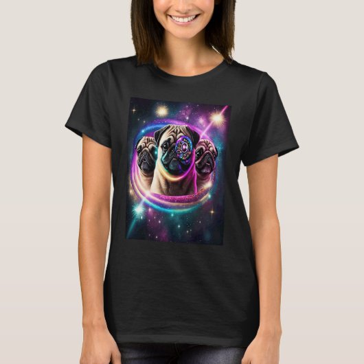 T-shirt Teckels Dans L'Espace Avec Donuts Mignons Garçons (Devant)