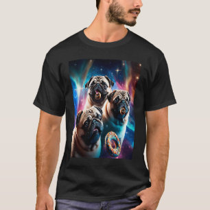T-shirt Teckels Dans L'Espace Avec Donuts Mignons Garçons