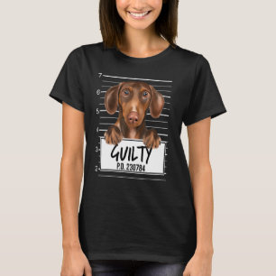 T-shirt Teckels Marron Photo D'identité Chien Coupable