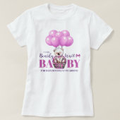 T-shirt Teddy Bear Bearly There Baby shower rose (Design devant)