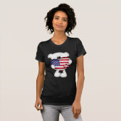T-shirt Teddy Bear et Big USA Flag Heart (Devant entier)