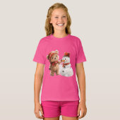 T-shirt Teddy Bear et Snowman (Devant entier)