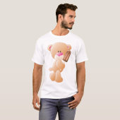 T-shirt Teddy Bear Holding Chocolate Ice Cream Popsicle (Devant entier)