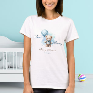 T-shirt Teddy Bear Maman to Be Baby Boy Douche