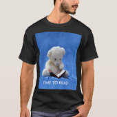 T-shirt Teddy Bear Time to Read Blue Stuffed Animal, ZKOA (Devant)