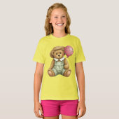 T-shirt Teddy dans un maillot de velours avec un ballon (Devant entier)