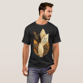 T-shirt Tee à l'esthétique de plume dorée ya (Devant entier)