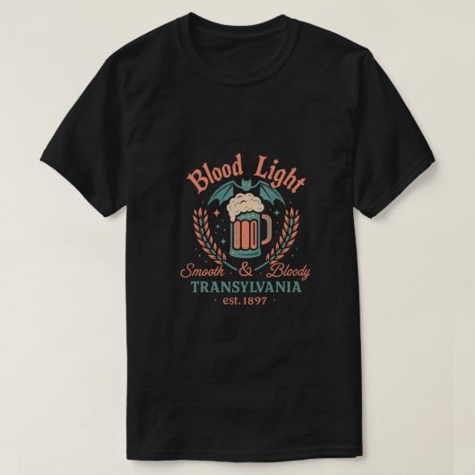 T-shirt Tee Blood Light Vintage Vampire Brew (Design devant)