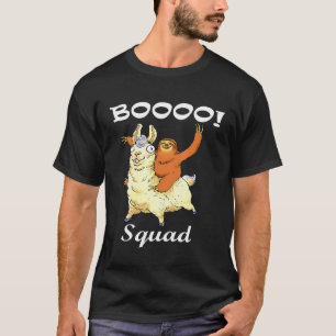 T-shirt Tee Boo Squad paresseux à cheval sur un lama Hallo