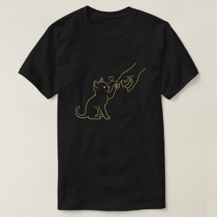 T-shirt Tee Chat Patte Haute Cinq Ligne Art Amoureux Anima